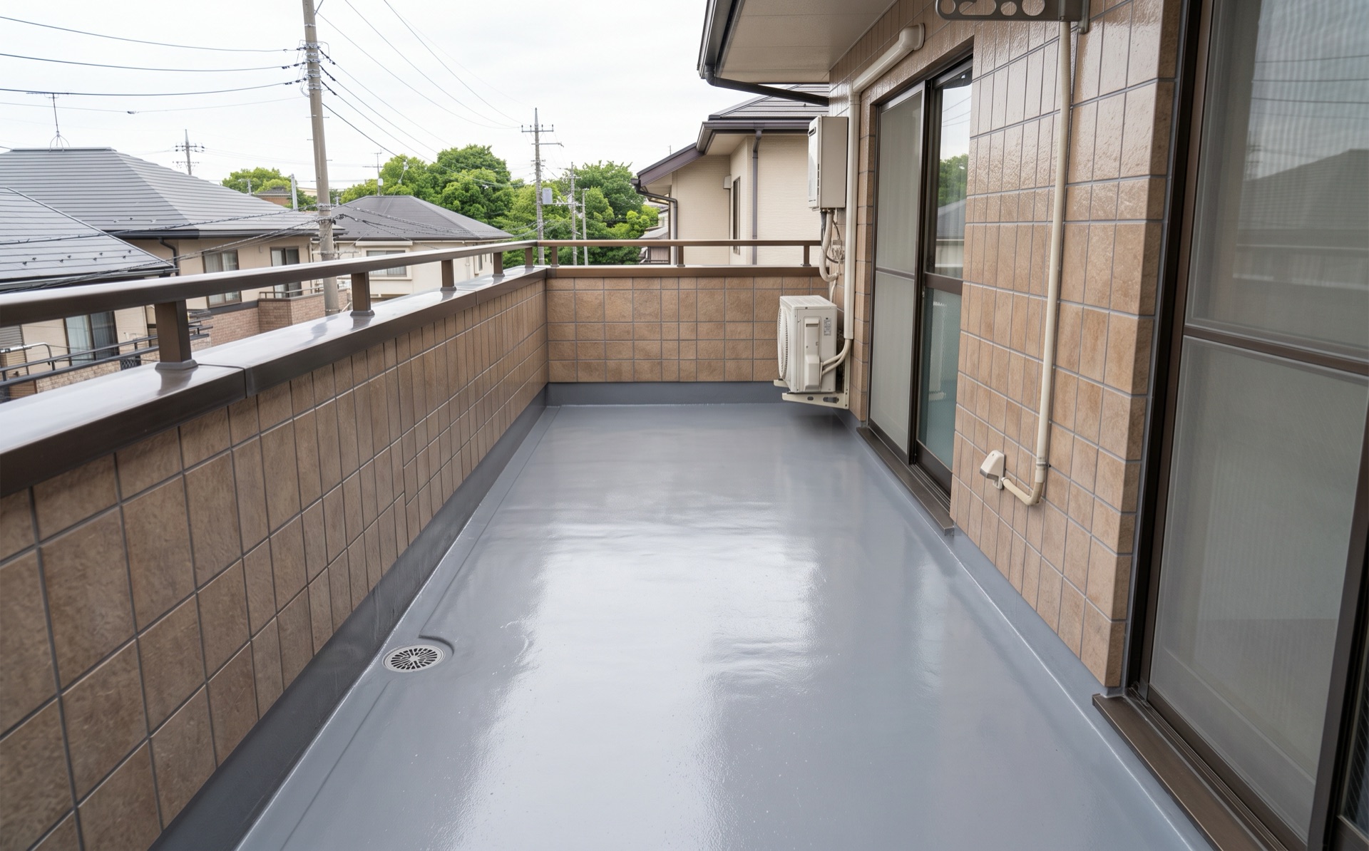 防水工事を終えたベランダ